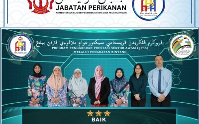 Jabatan Perikanan telah di kurniakan dan diberikan sijil 3PSA dengan pencapaian Tiga Bintang