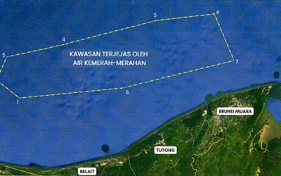SITUASI TERKINI KEJADIAN AIR KEMERAH-MERAHAN DI PERAIRAN NEGARA BRUNEI DARUSSALAM
